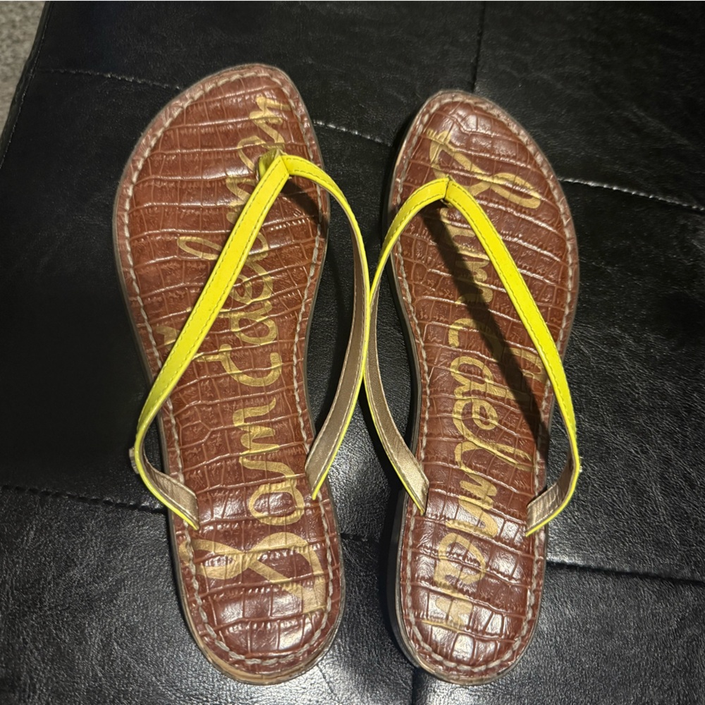 Sam Edelman Bright Yellow and Brown Women's Sandals